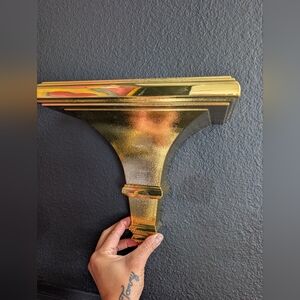 Vintage Home Interiors 90's Gifts Gold Plastic Roman Doric Wall Shelf 10" x 9.5"
